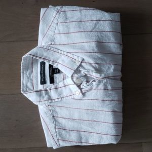 Banana republic short sleeve white and red stripe shirt